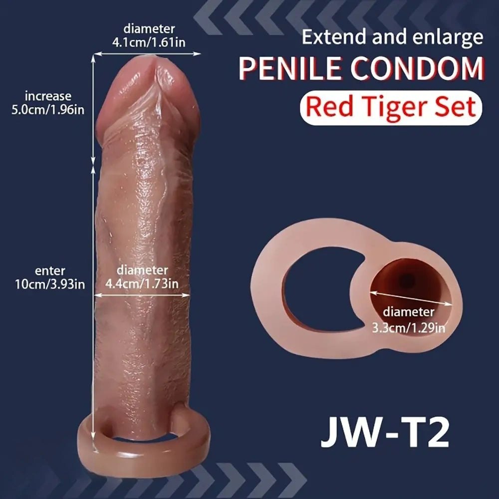 Flesh-toned silicone penis extension sleeve, photo 5