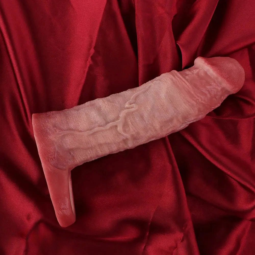 Flesh realistic silicone dildo with ring base, photo 10