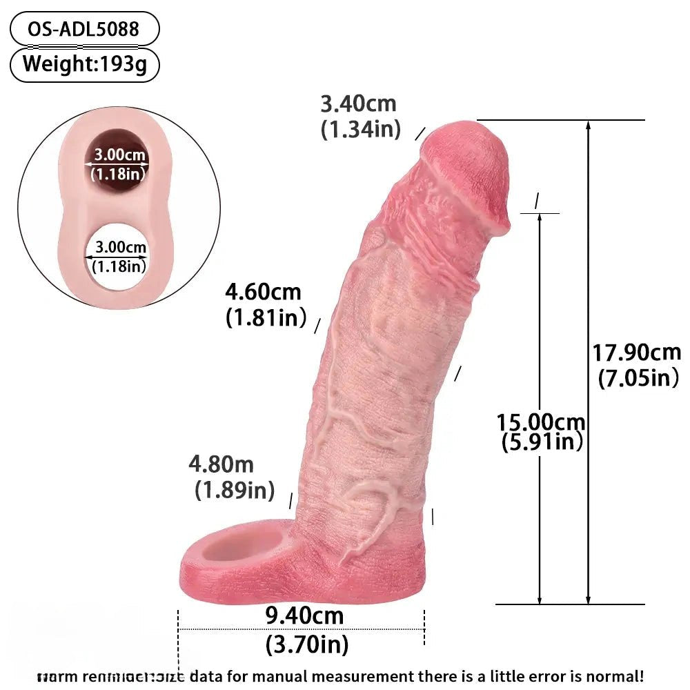 Flesh realistic silicone dildo with ring base, photo 11