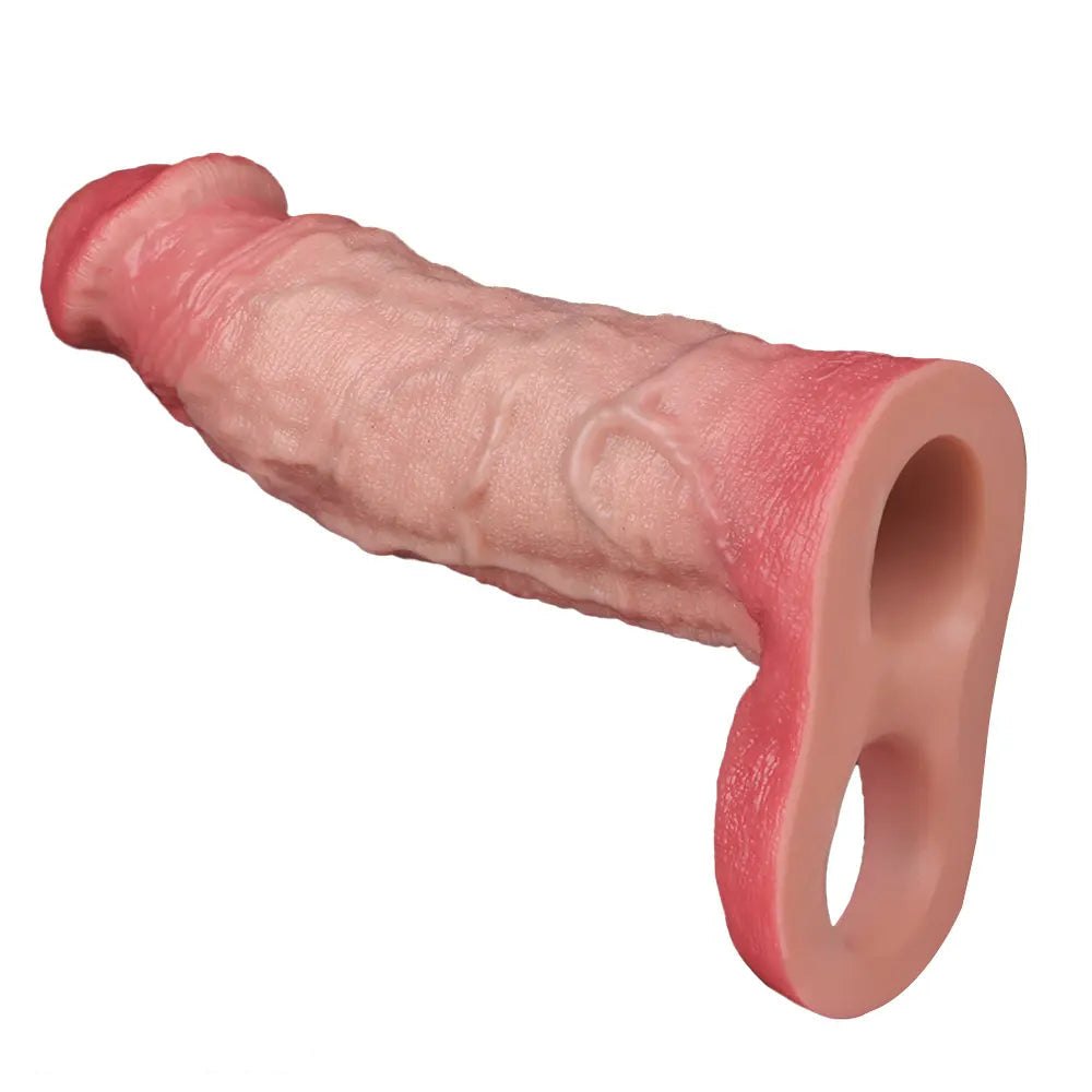 Flesh realistic silicone dildo with ring base, photo 3