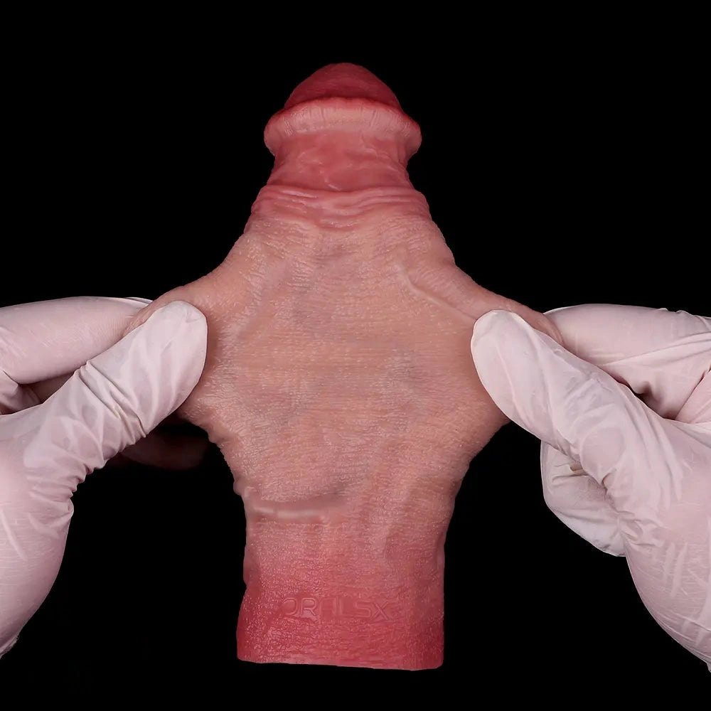 Flesh realistic silicone dildo with ring base, photo 4
