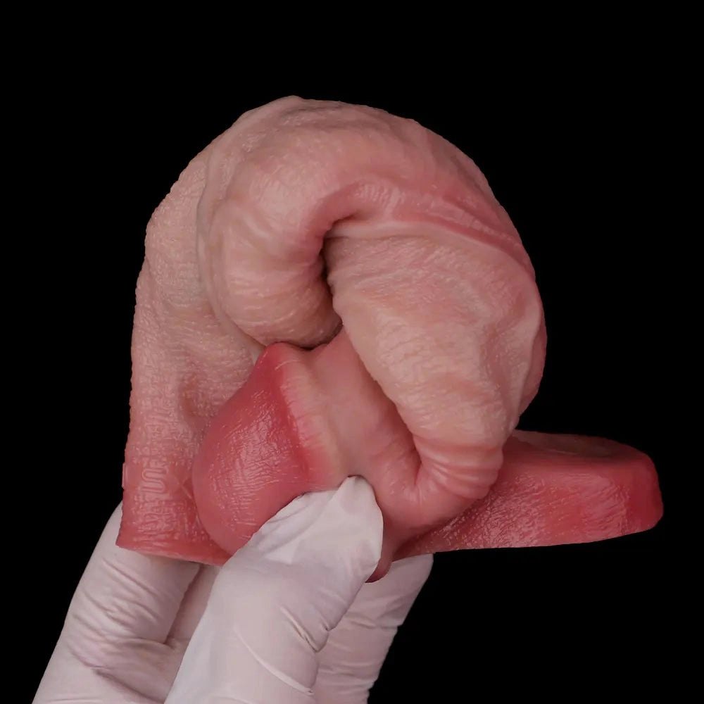 Flesh realistic silicone dildo with ring base, photo 6
