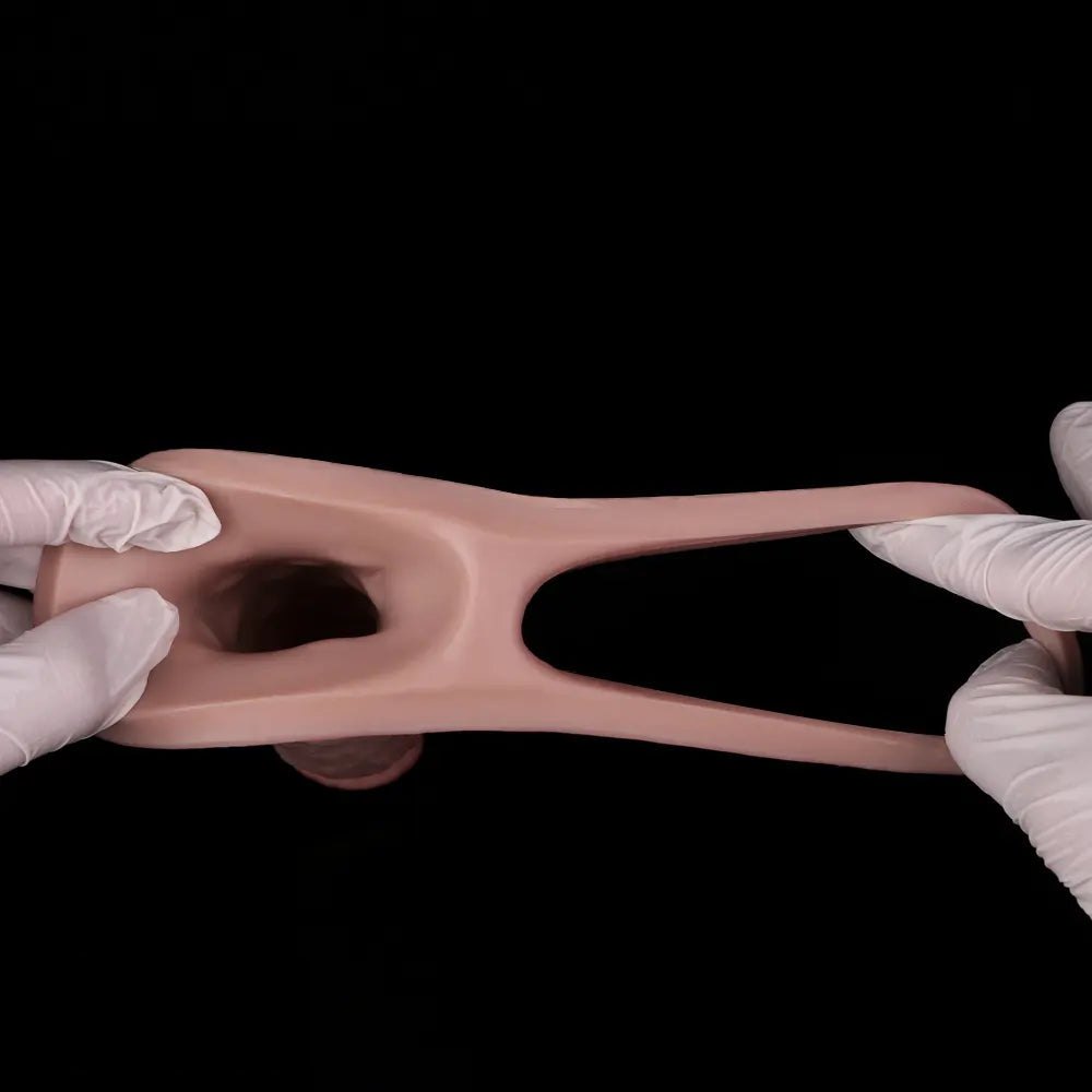 Flesh realistic silicone dildo with ring base, photo 7