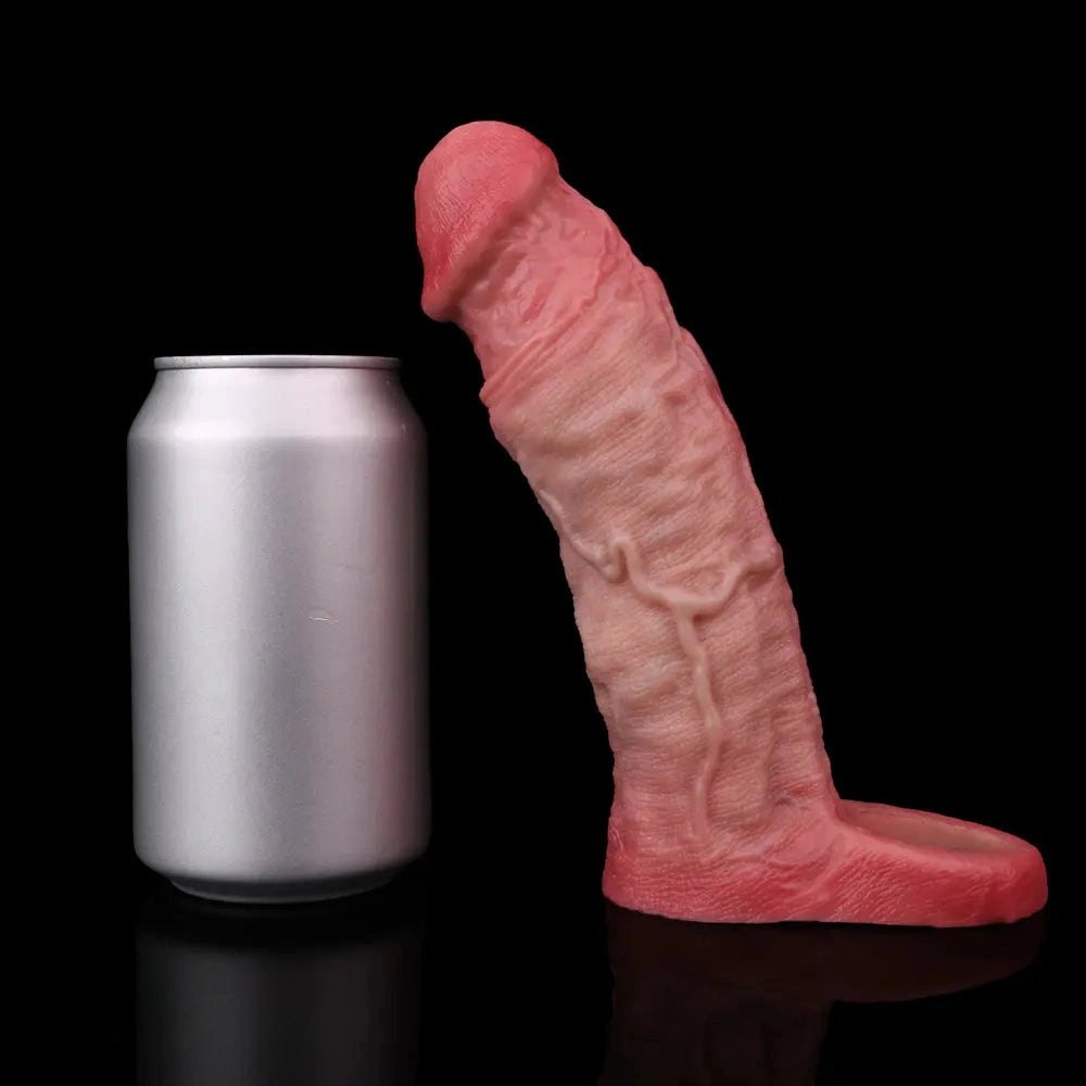 Flesh realistic silicone dildo with ring base, photo 9