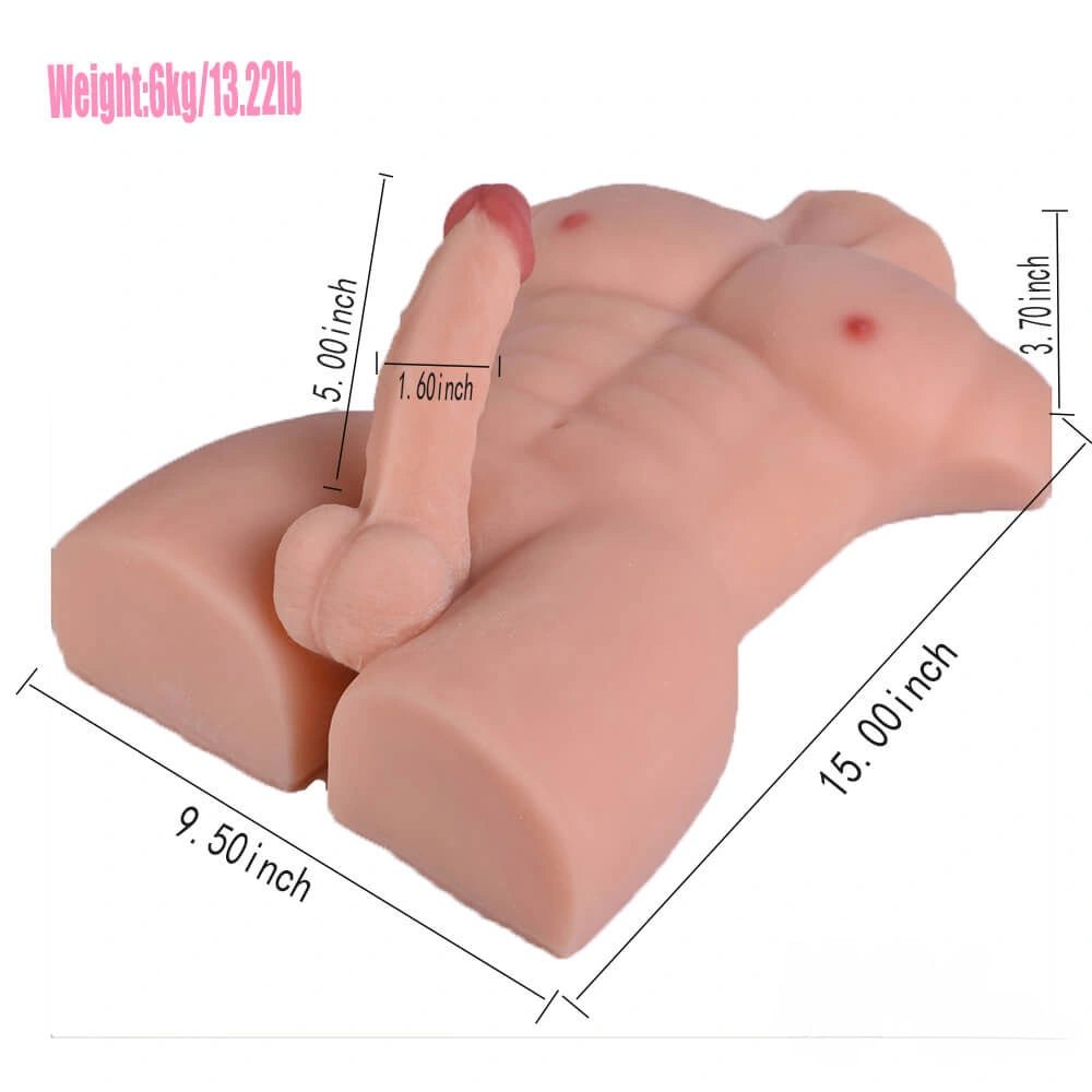 Flesh tone silicone male torso sex doll, photo 2