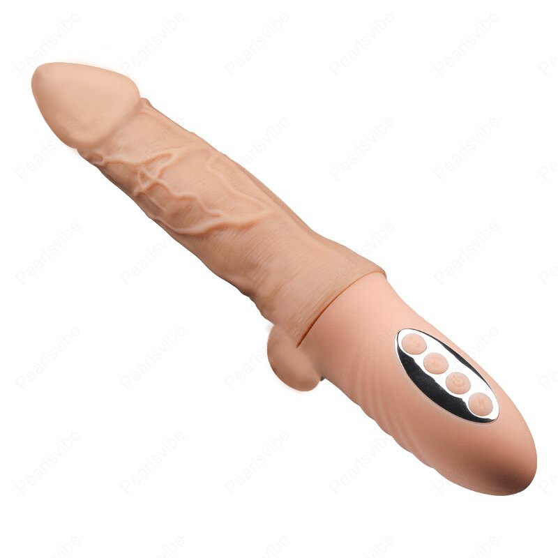 Flesh-toned robotic thrusting heating silicone dildo, photo 1