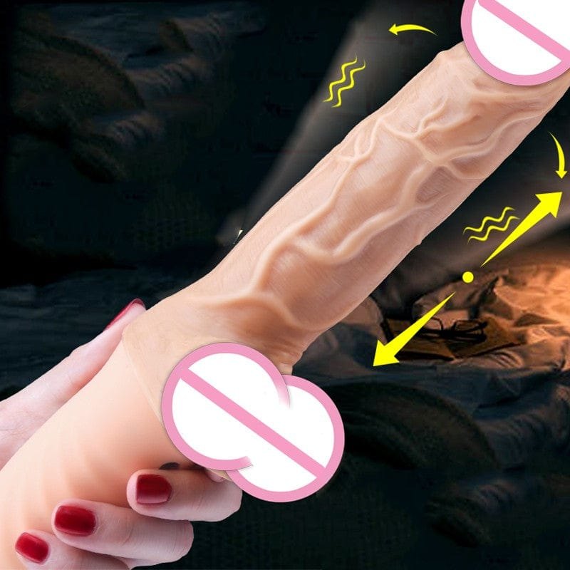 Flesh-toned robotic thrusting heating silicone dildo, photo 6
