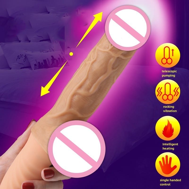 Flesh-toned robotic thrusting heating silicone dildo, photo 7