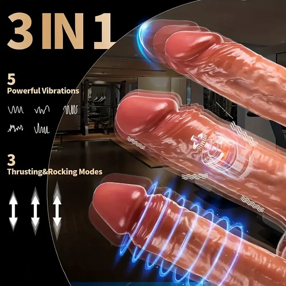 Flesh-toned rocking vibrating silicone dildo with remote control, photo 4