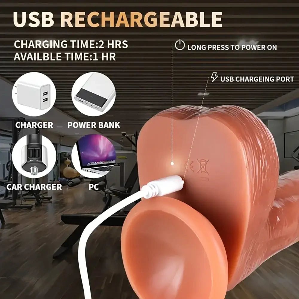 Flesh-toned rocking vibrating silicone dildo with remote control, photo 5