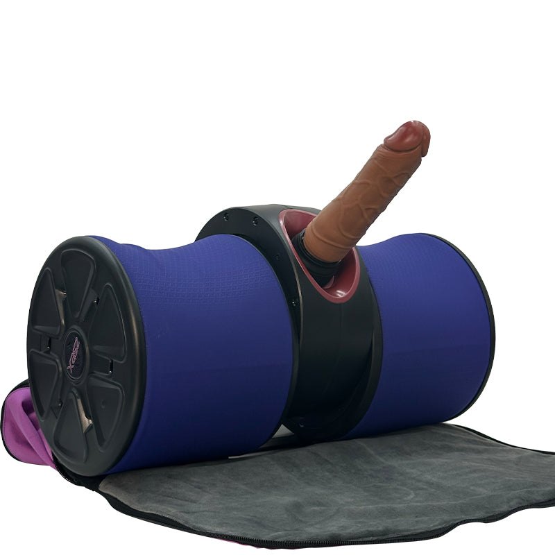 Purple roller thrusting sex machine with wireless remote, photo 1