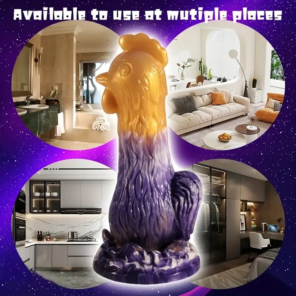 Rooster shaped novelty silicone dildo, photo 1