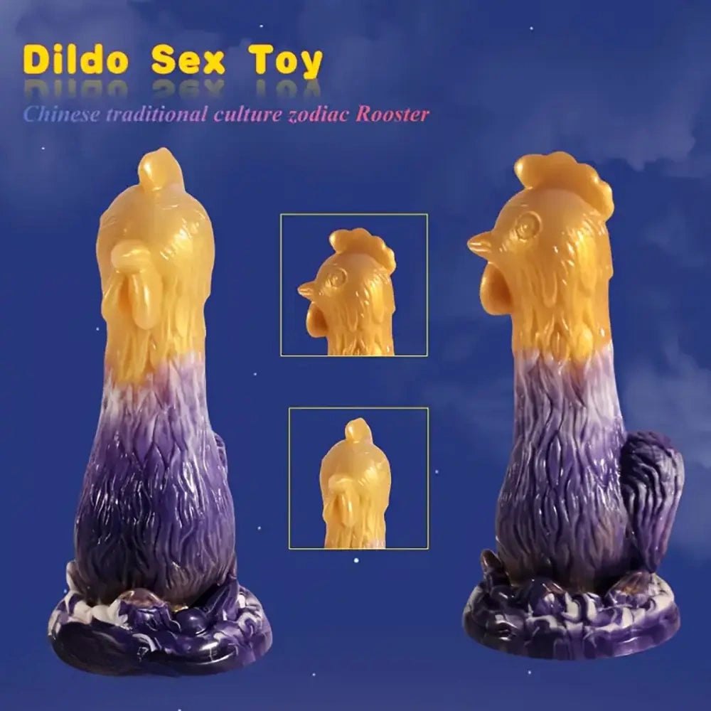 Rooster shaped novelty silicone dildo, photo 3