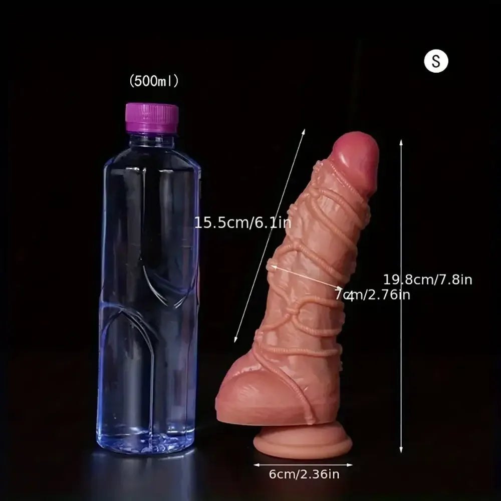 Flesh tone rope wrap silicone fantasy dildo, photo 7