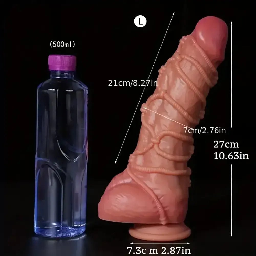 Flesh tone rope wrap silicone fantasy dildo, photo 8