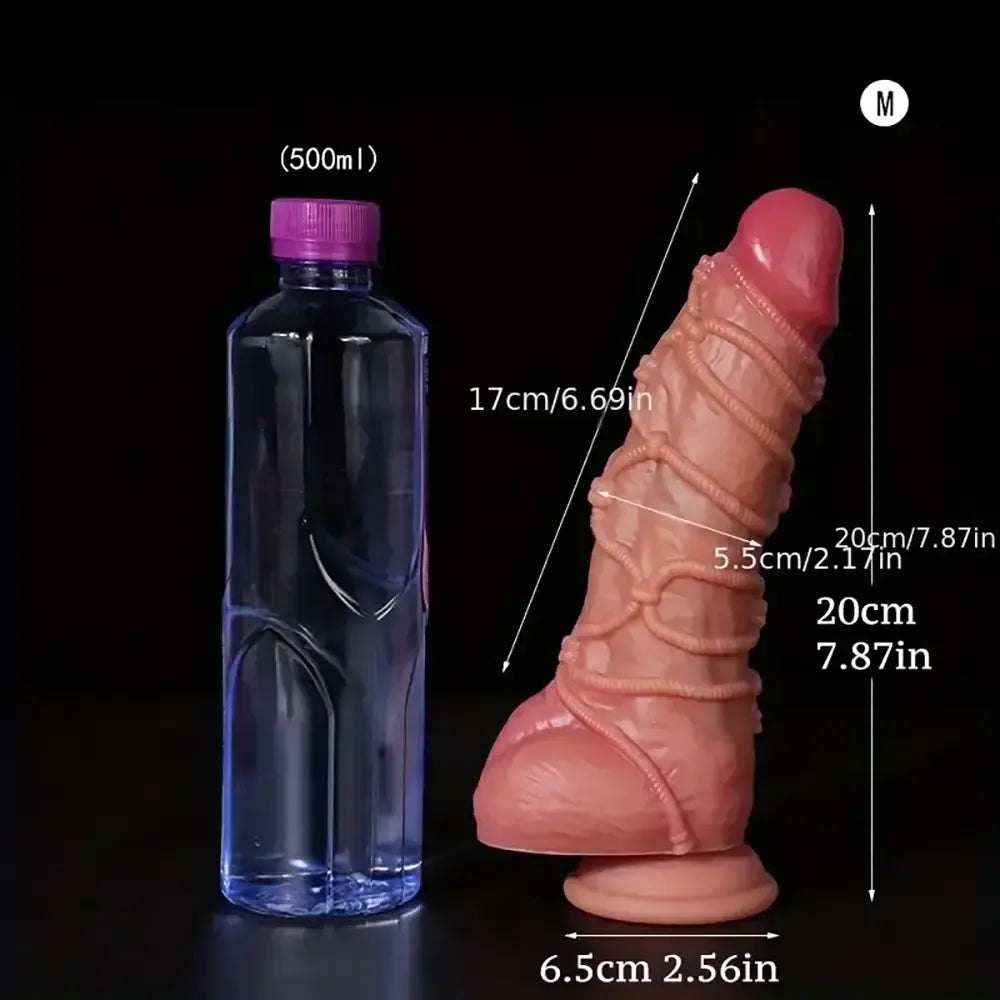 Flesh tone rope wrap silicone fantasy dildo, photo 9