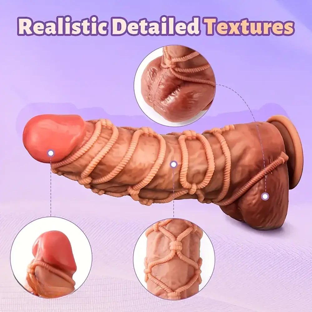Colorful rope textured fantasy dildo, photo 2