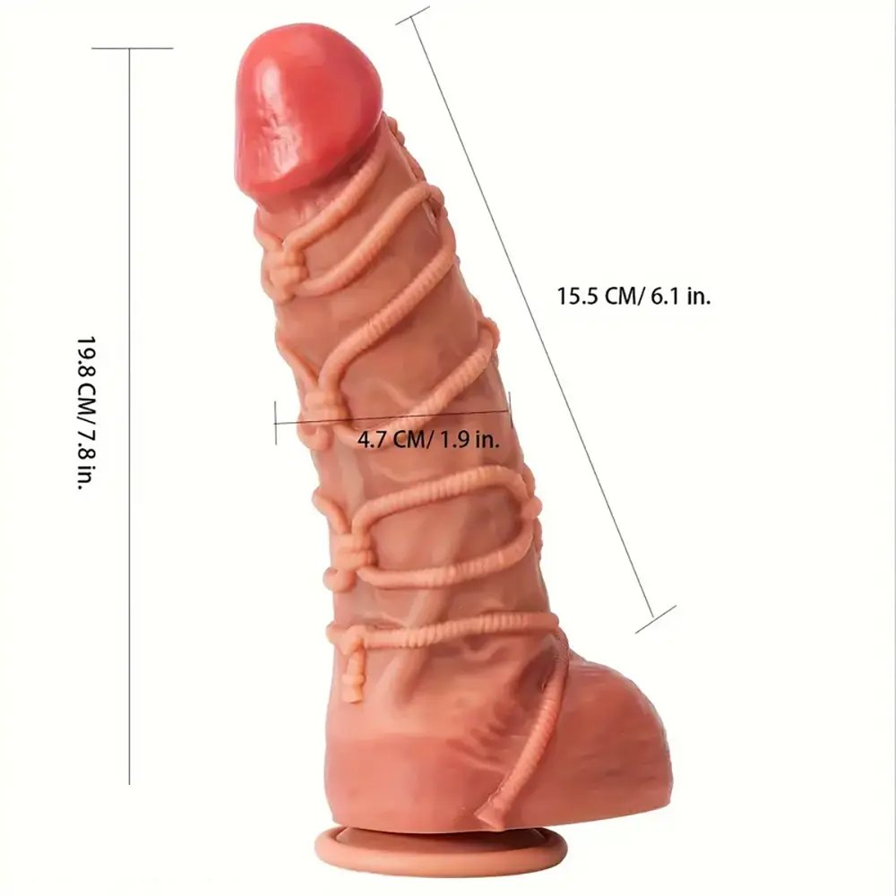 Colorful rope textured fantasy dildo, photo 5