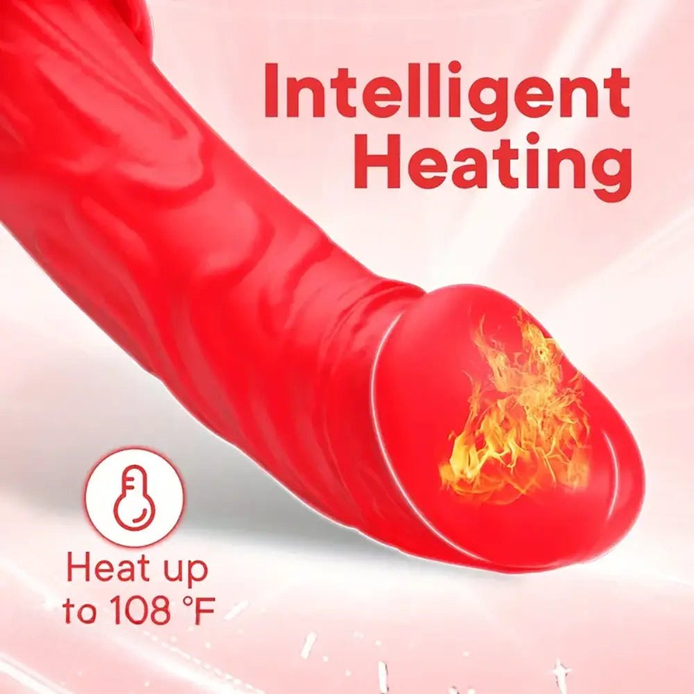 Red vibrating heating rose dildo, photo 7