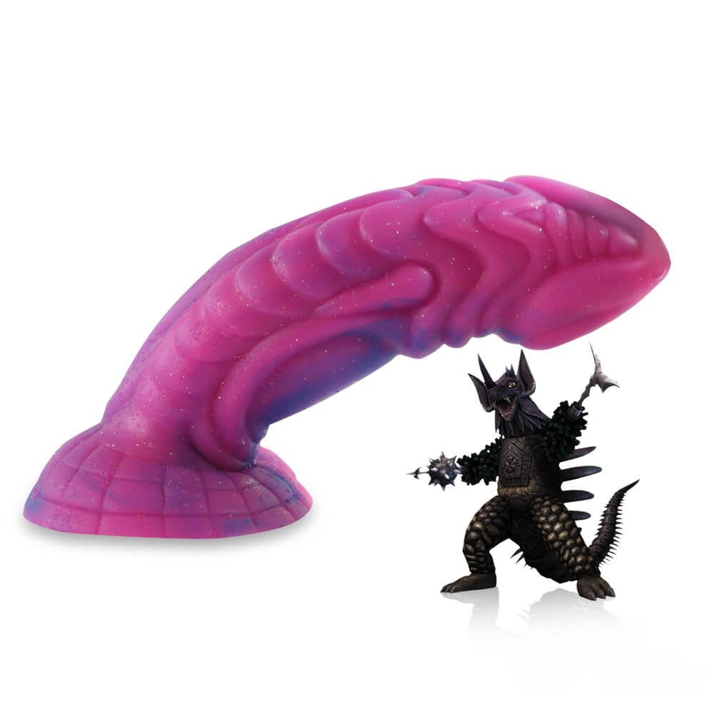 Pink and blue fantasy monster silicone dildo, photo 2