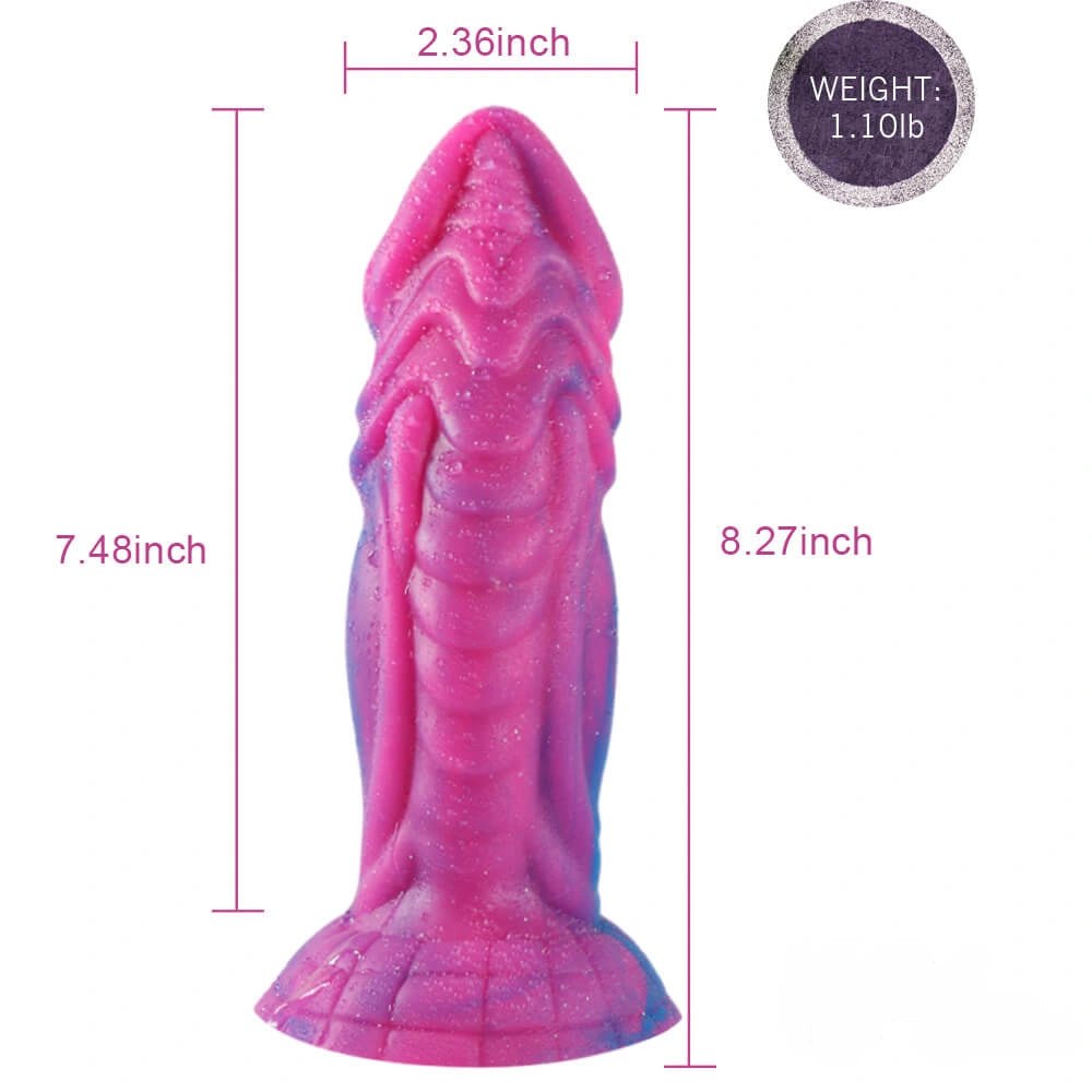 Pink and blue fantasy monster silicone dildo, photo 9