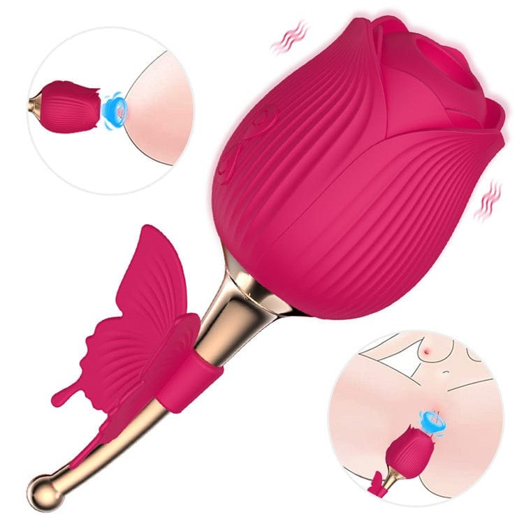 Rose Red rose shaped silicone vibrator