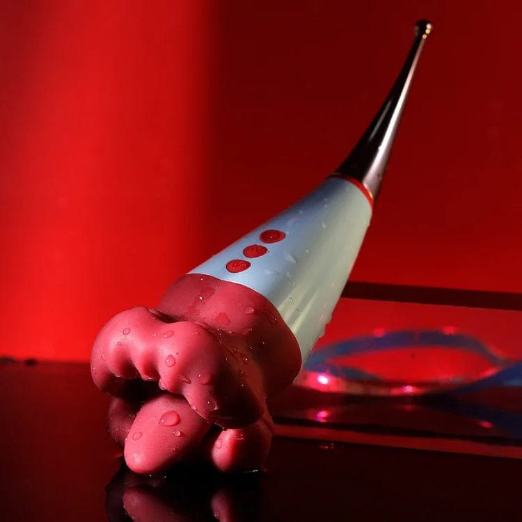 Red silicone rose lip clitoral suction vibrator, photo 4