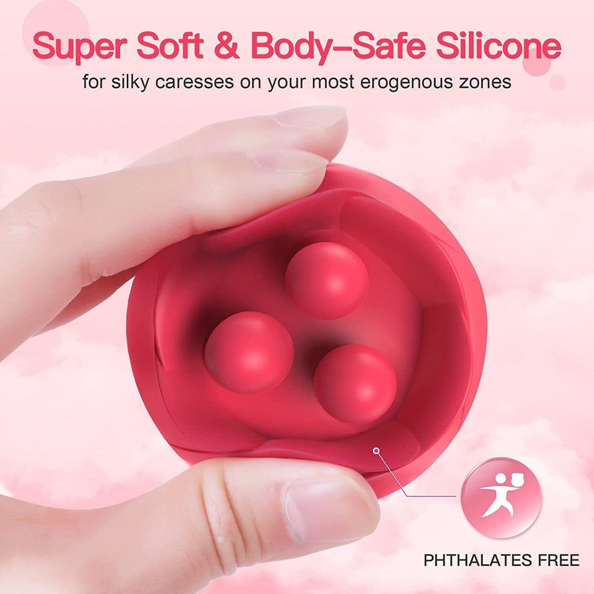 Rose red silicone rose toy, photo 3