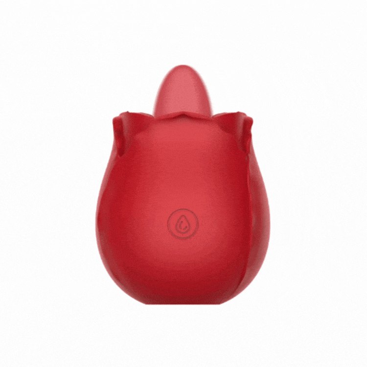Red rose bud tongue-licking vibrator, photo 1