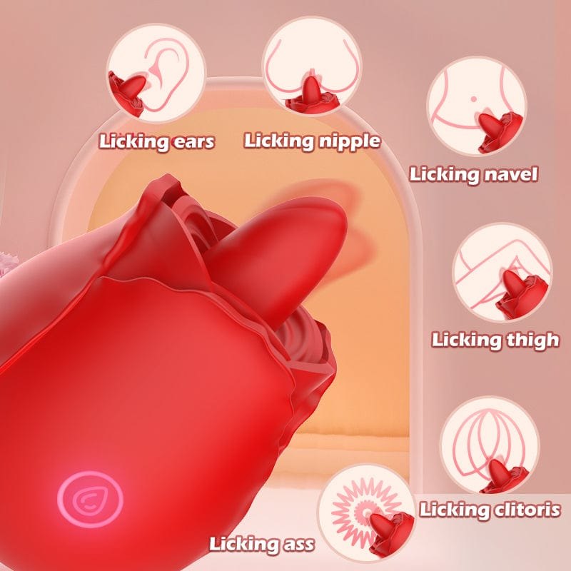 Red rose bud tongue-licking vibrator, photo 2