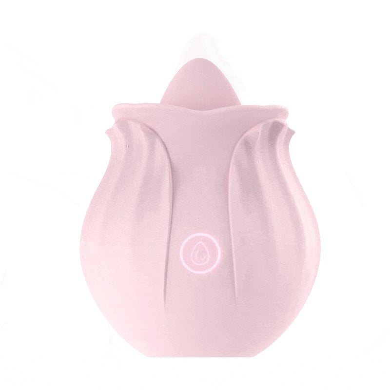 Silicone rose shaped tongue suction vibrator, photo 1