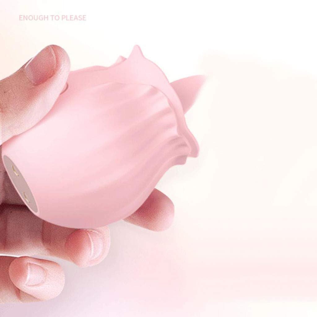 Silicone rose shaped tongue suction vibrator, photo 3