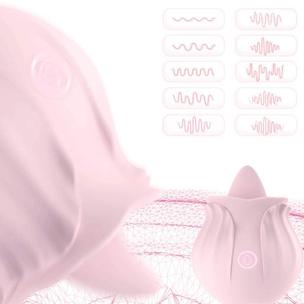 Silicone rose shaped tongue suction vibrator, photo 5