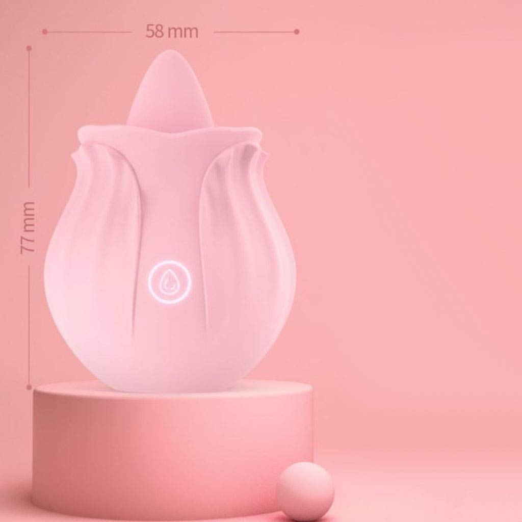Silicone rose shaped tongue suction vibrator, photo 6