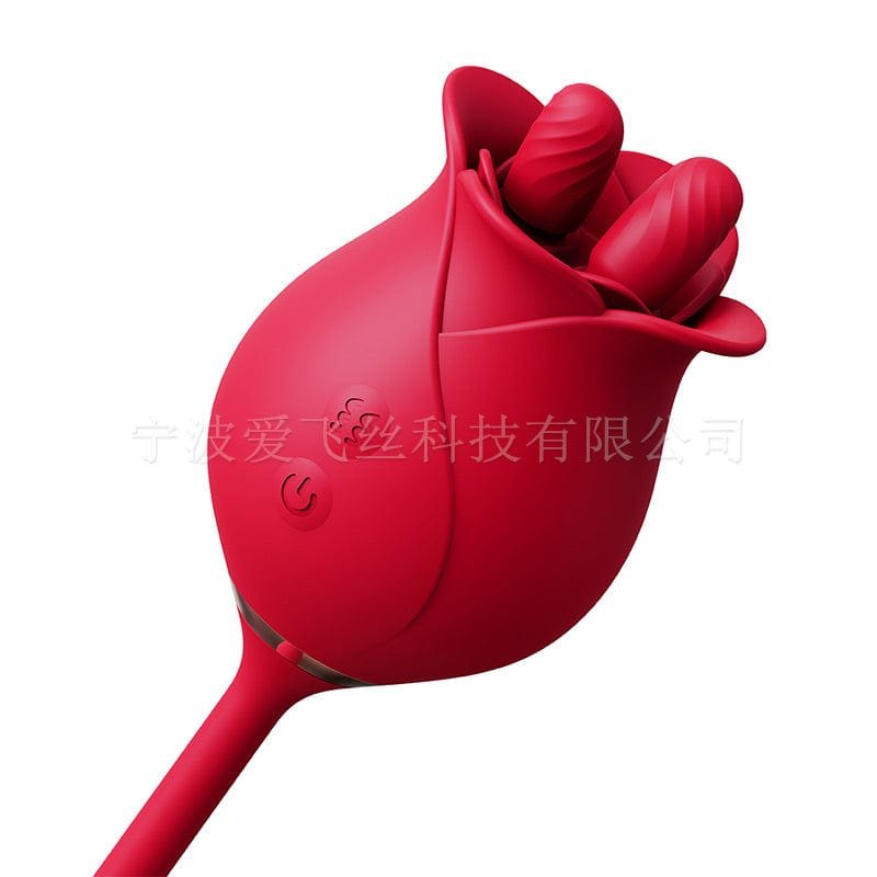 Red rose clitoral vibrator with anal plug, photo 3