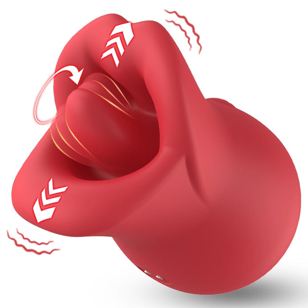 Red rose shaped clitoral suction vibrator