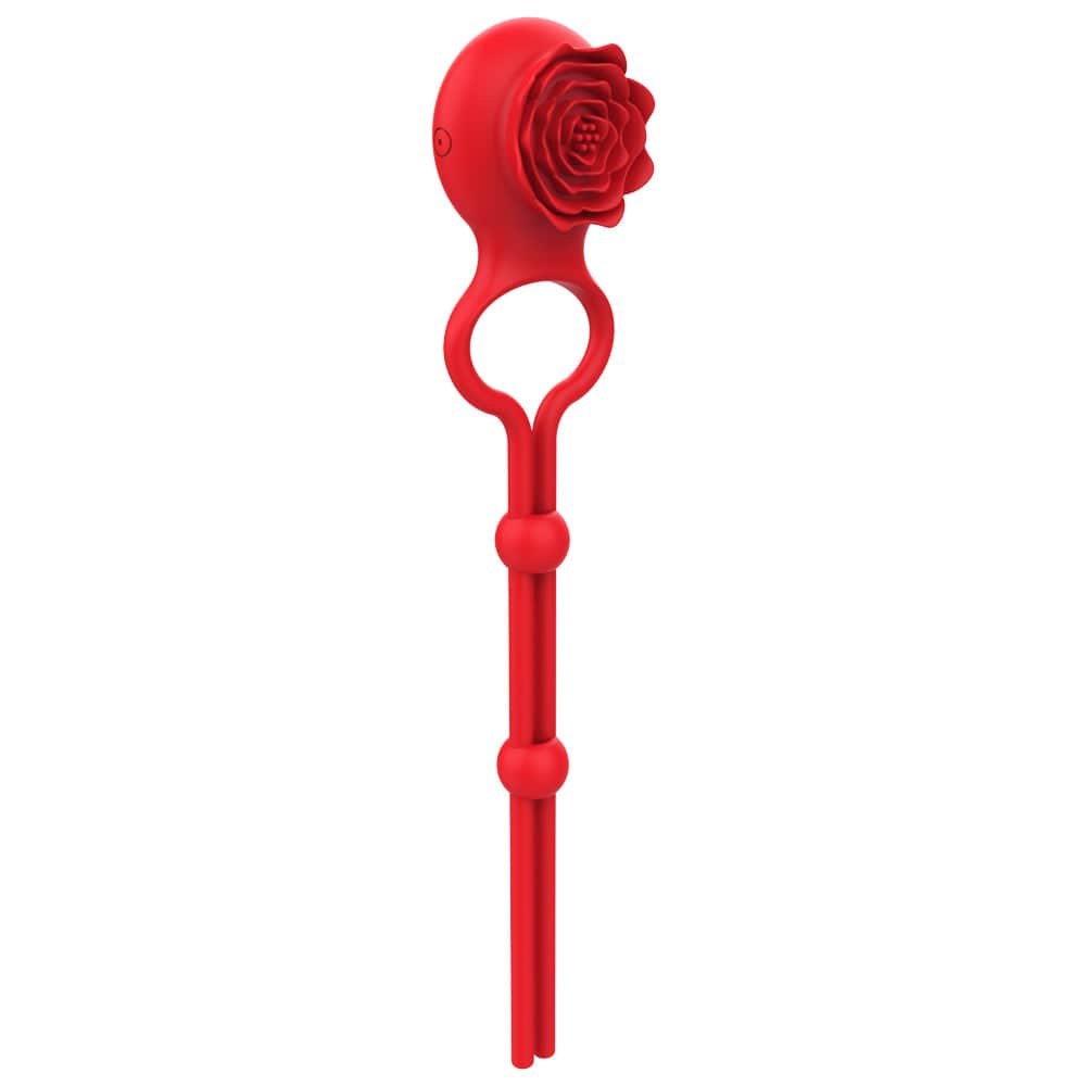 Silicone rose clitoral vibrating cock ring, photo 1