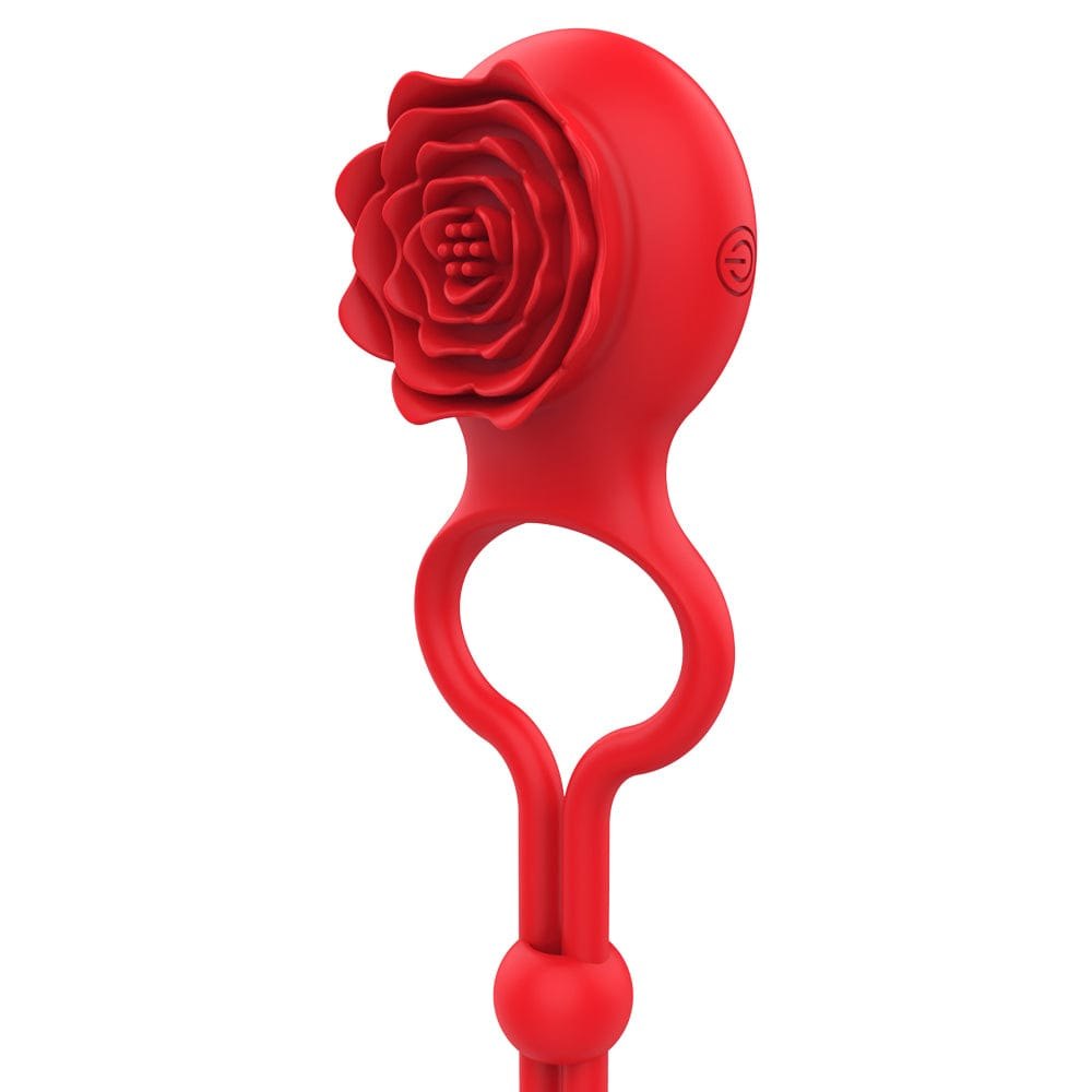 Silicone rose clitoral vibrating cock ring, photo 6