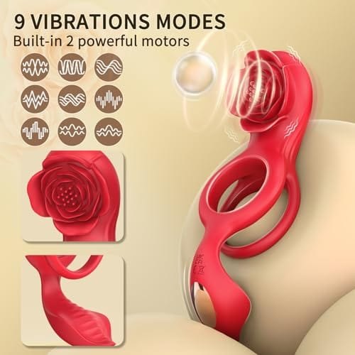 Red rose vibrating cock ring, photo 3