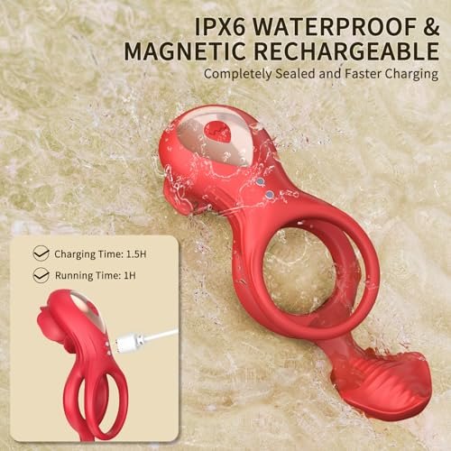 Red rose vibrating cock ring, photo 4