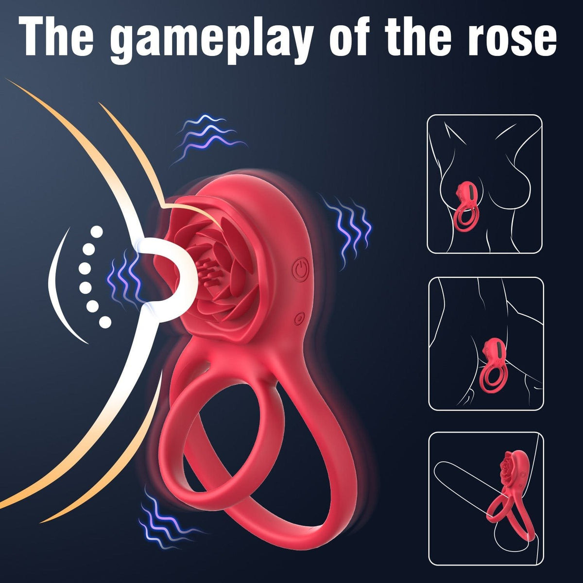 Red rose cock ring vibrator, photo 3