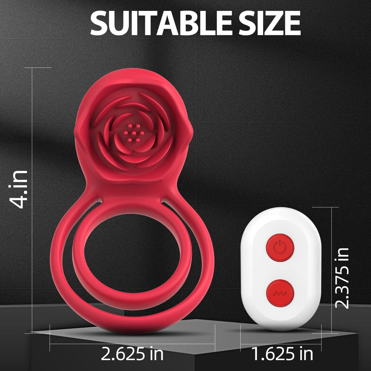 Red rose cock ring vibrator, photo 4