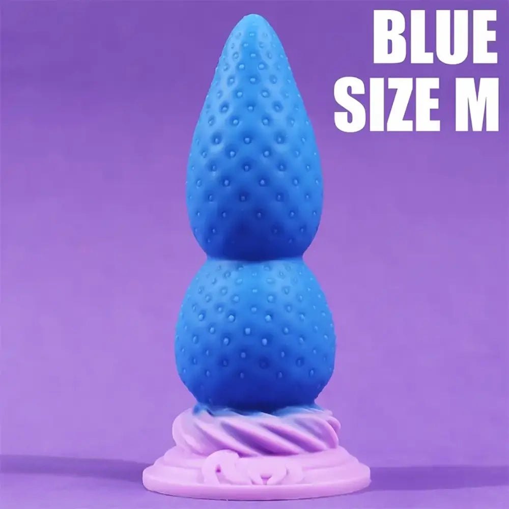 Purple rose flower silicone dildo and anal plug set, photo 5