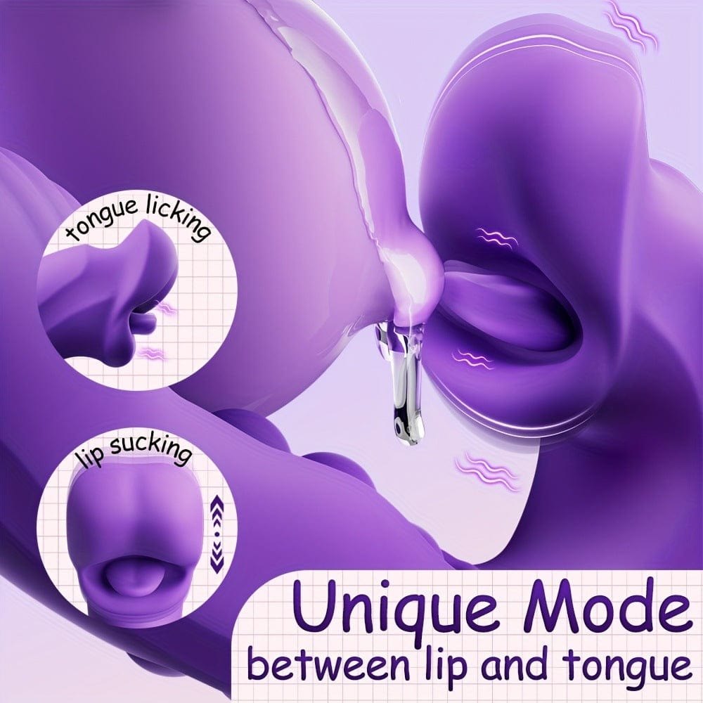 Purple rabbit vibrator with clit sucking mouth, photo 4