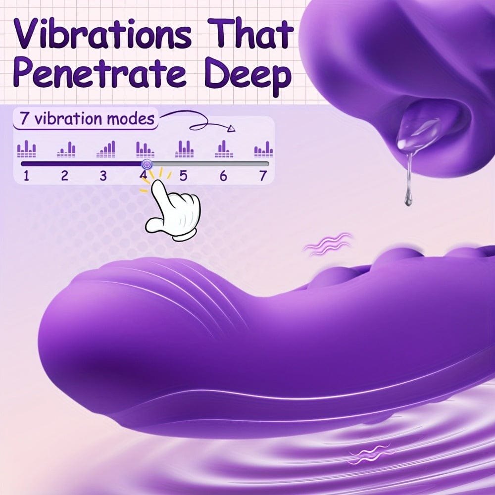 Purple rabbit vibrator with clit sucking mouth, photo 5