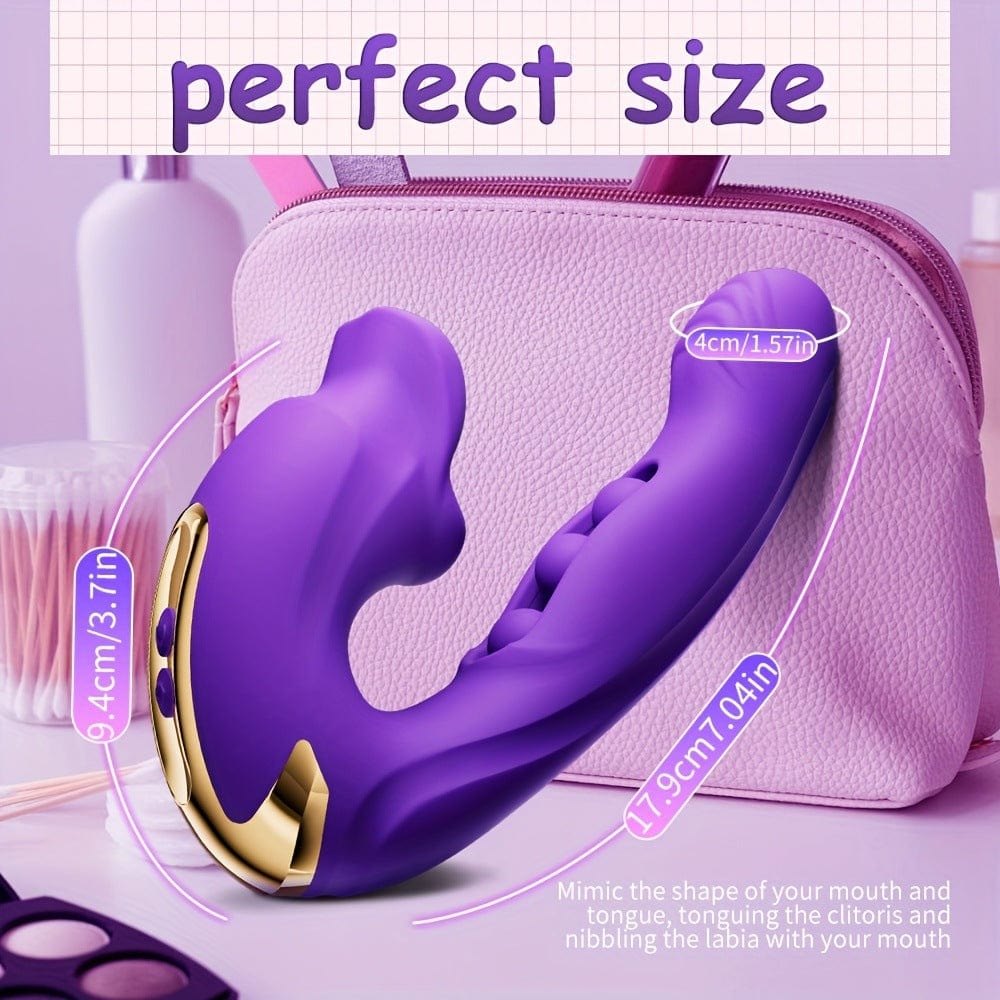 Purple rabbit vibrator with clit sucking mouth, photo 6