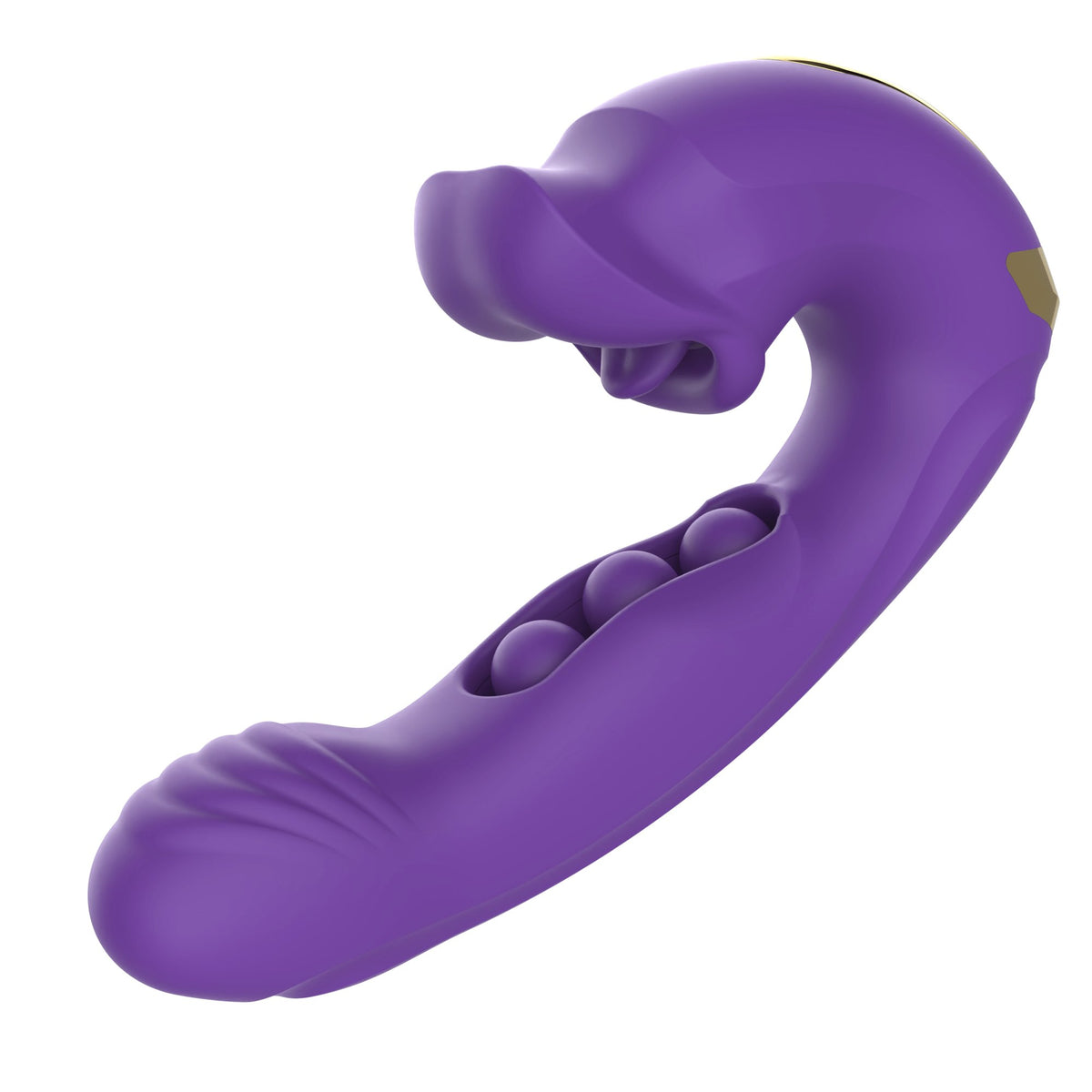 Purple rabbit vibrator with clit sucking mouth, photo 8