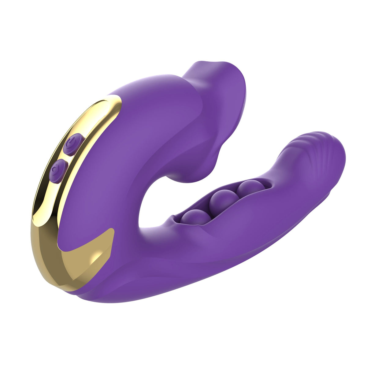 Purple rabbit vibrator with clit sucking mouth, photo 9