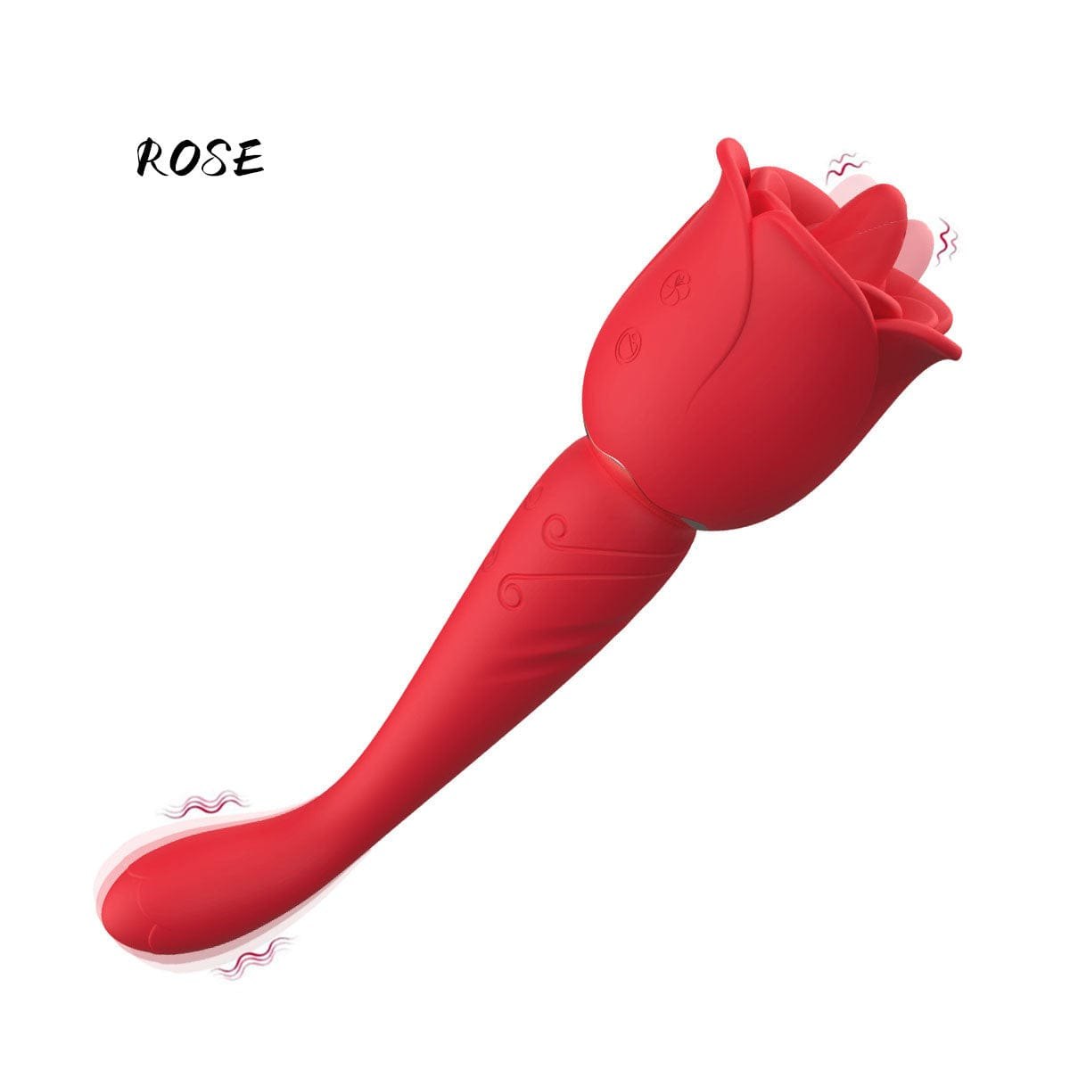Red rose dual stimulation silicone vibrator, photo 1