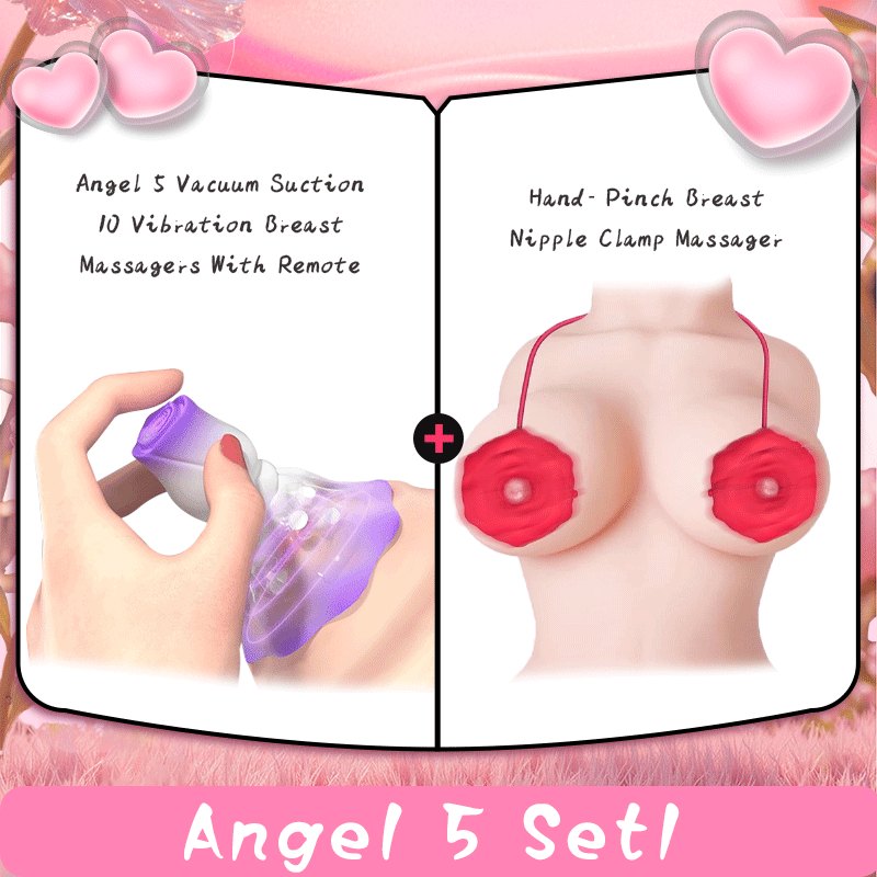 Rose-shaped nipple suction vibrator and clamp set, photo 1
